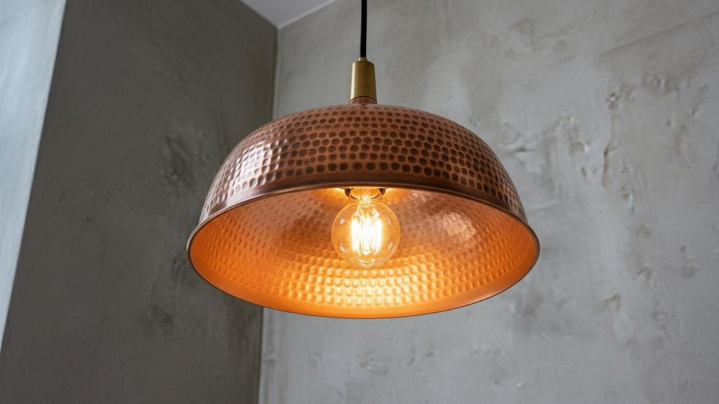 Handmade Copper Pendant Light – Modern Copper Dome Pendant Lamp – Rustic Farmhouse Kitchen Island –Dining Room Light Fixture –Solid Copper