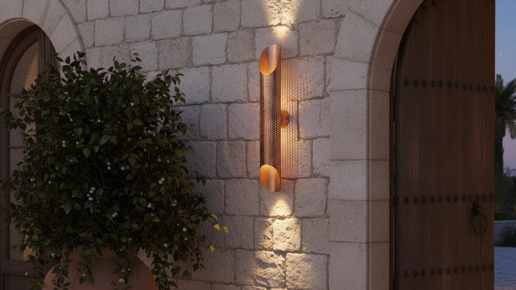 Handmade Hammered Copper Wall Sconce: Moroccan Boho Lighting