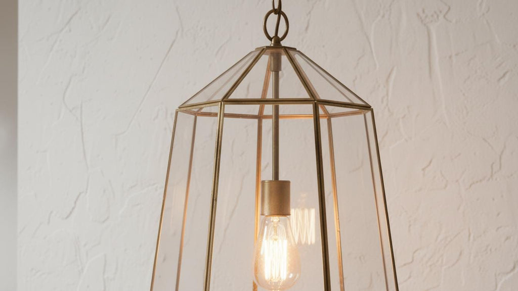 Handmade Glass Brass Hanging Lamp, Moroccan Lantern Ceiling Light, Boho Pendant Lighting Fixture