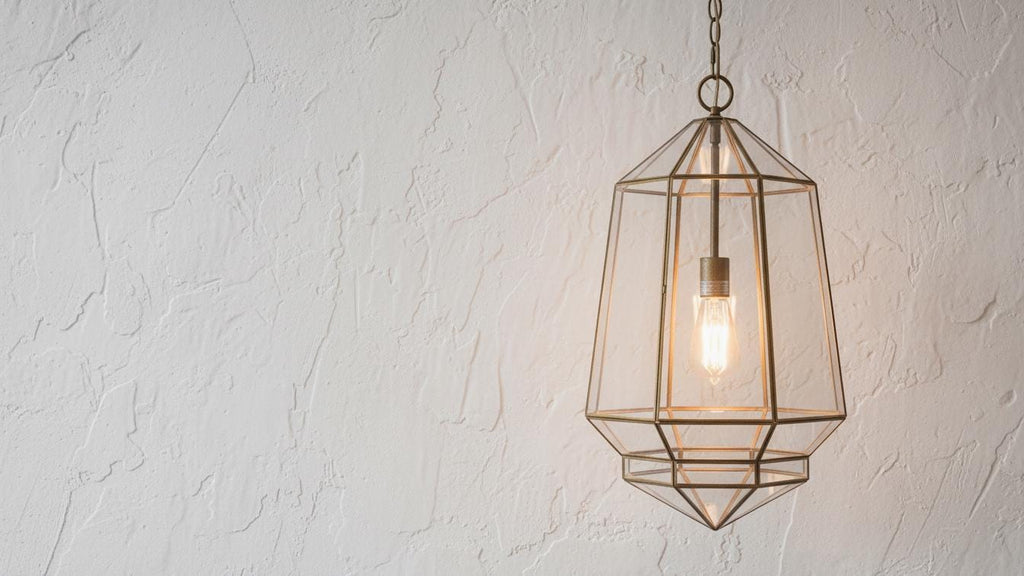 Handmade Glass Brass Hanging Lamp, Moroccan Lantern Ceiling Light, Boho Pendant Lighting Fixture
