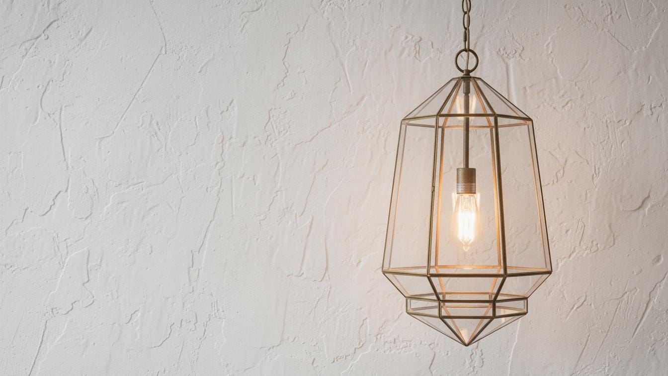 Handmade Glass Brass Hanging Lamp, Moroccan Lantern Ceiling Light, Boho Pendant Lighting Fixture