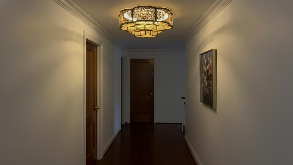 Handmade Flush Ceiling Light, Handcrafted Moroccan Brass Lighting, Flush Mount Farmhouse Chandelier Vintage, Handmade Engraved Fixture