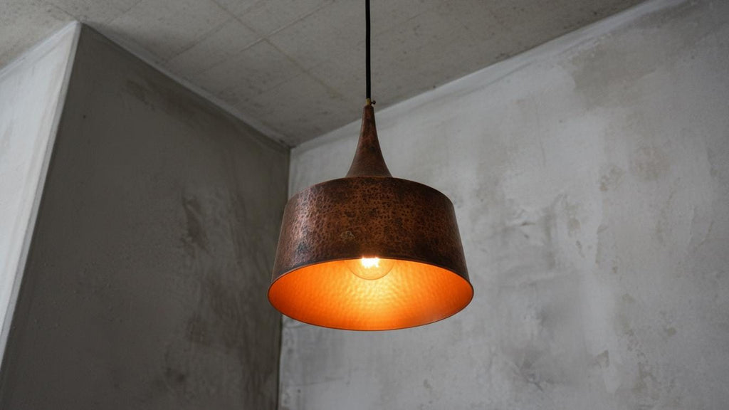 Oxidized Copper Pendant – Moroccan Ceiling Dome Lighting– Handcrafted Dome Ceiling Fixture for Rustic Farmhouse Kitchen Island–Dome Lamp