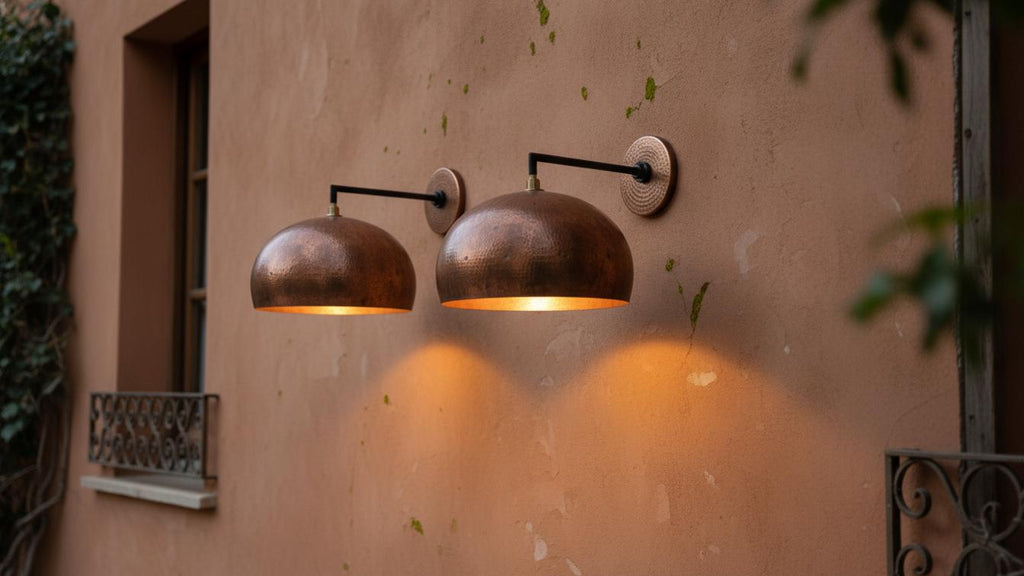 Handmade Brass Dome Light – Moroccan Hammered Wall Lamp, Artisan Brass Sconce for Hallway, Bedroom, Living Room Décor – Boho Wall Lighting