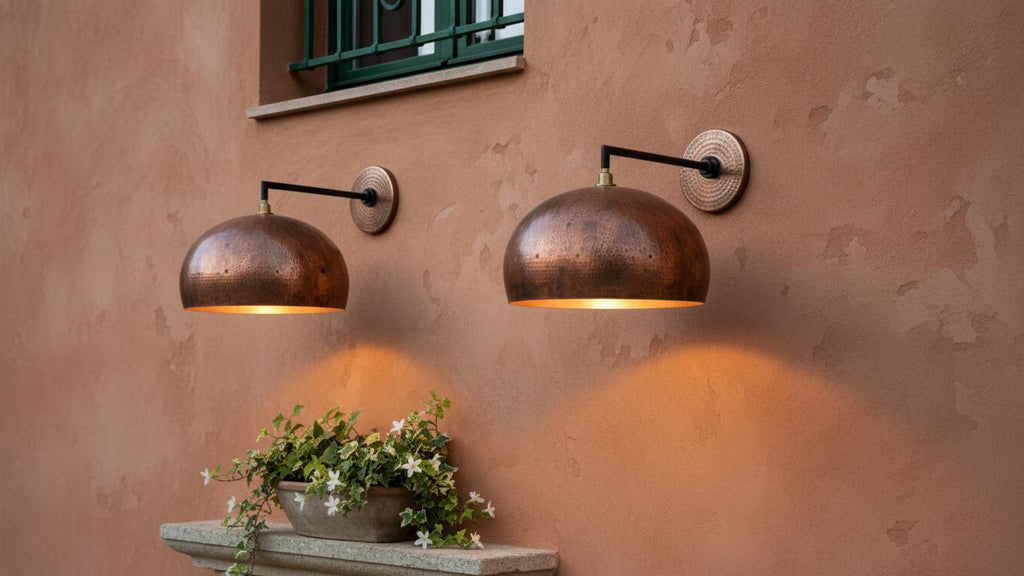 Handmade Brass Dome Light – Moroccan Hammered Wall Lamp, Artisan Brass Sconce for Hallway, Bedroom, Living Room Décor – Boho Wall Lighting