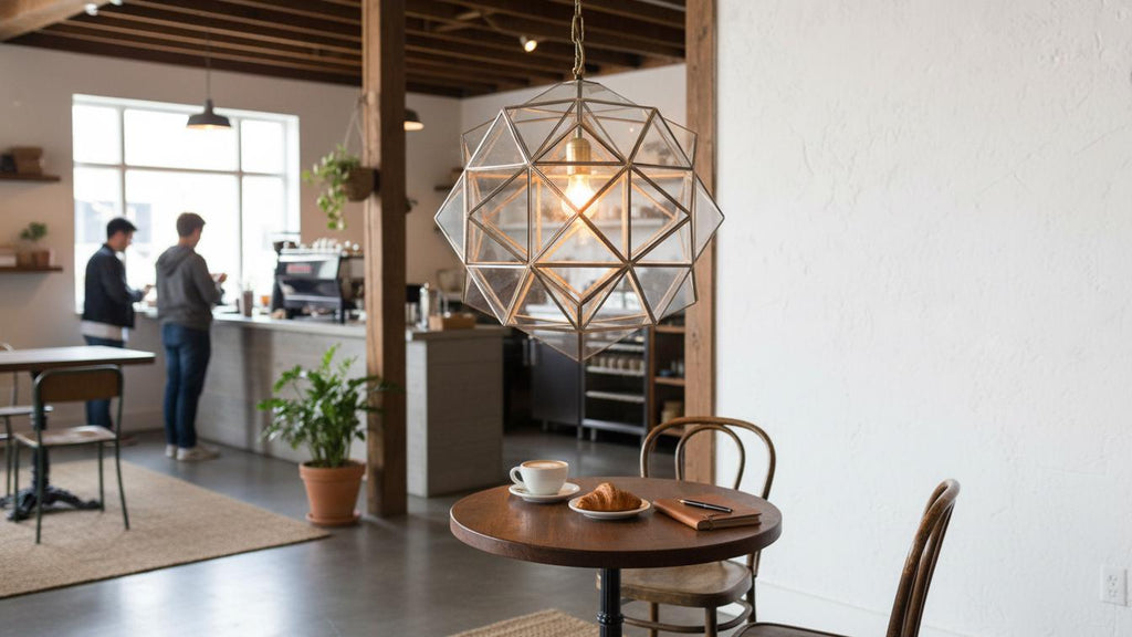 Handmade Moroccan Milk Glass Pendant Light: Bronze Filigrain Chandelier