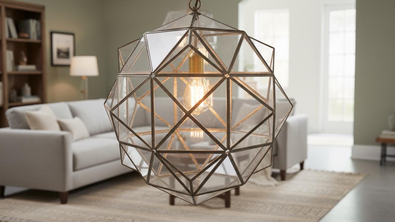 Handmade Moroccan Milk Glass Pendant Light: Bronze Filigrain Chandelier
