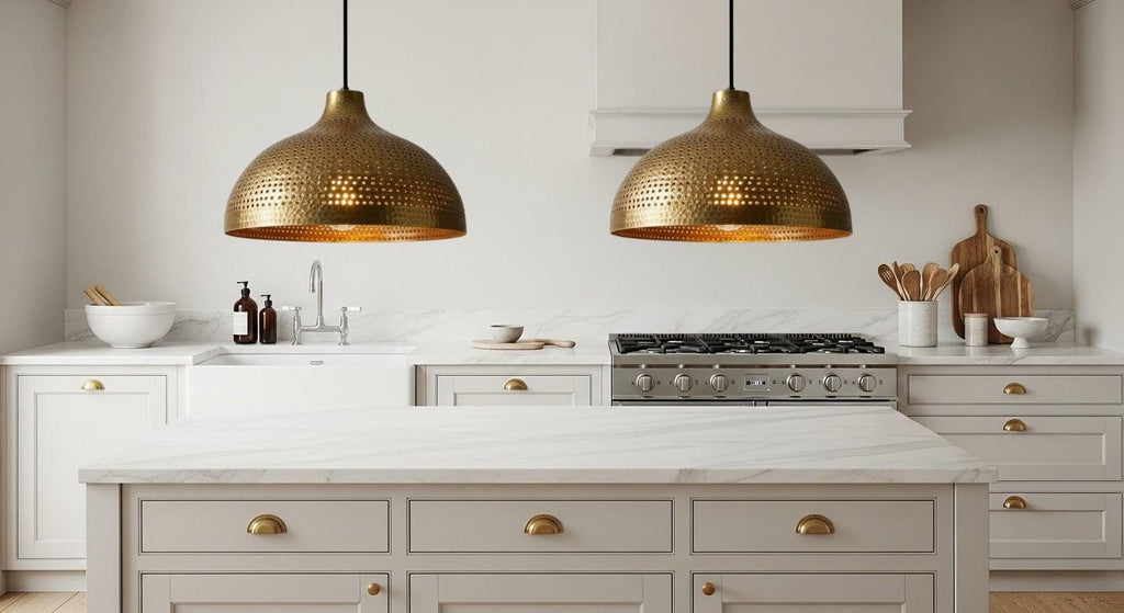 Pendant light Handcrafted Copper Pendant Lights For Kitchen Island – Copper Dome Ceiling Light – Dining Room Light Fixture –Solid Brass