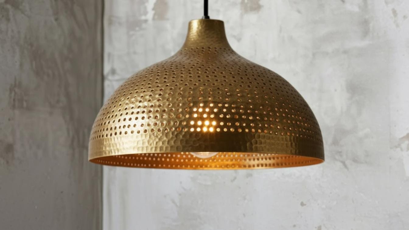 Pendant light Handcrafted Copper Pendant Lights For Kitchen Island – Copper Dome Ceiling Light – Dining Room Light Fixture –Solid Brass
