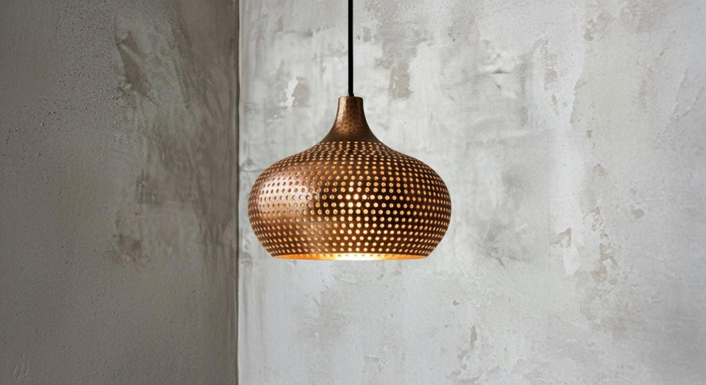Handcrafted Dome Ceiling Fixture for Rustic Farmhouse Kitchen Island–Oxidized Copper Pendant – Moroccan Ceiling Dome Lighting – Dome Lamp