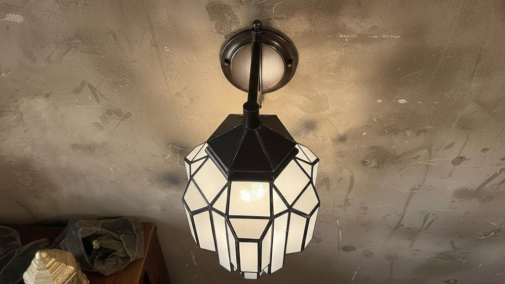 Moroccan Brass Wall Glass Milky Lighting, Modern Hanging Lantern, Handmade Wall Sconce, Boho Home Decor , Brass Wall Fixture for Elegant