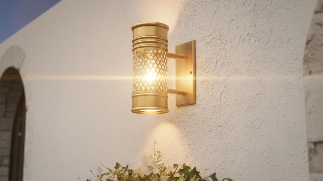 Handmade Brass Wall Sconce, Moroccan Boho Lighting