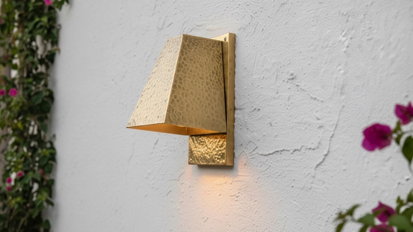 Handmade Hammered Copper Wall Sconce, Moroccan Boho Lighting