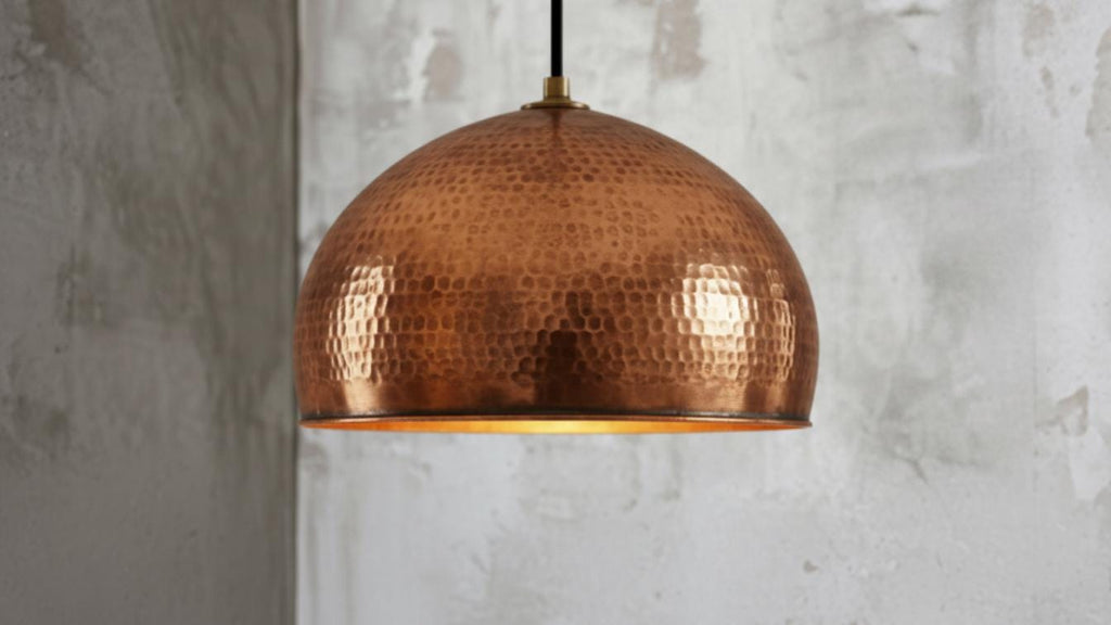 Handmade Copper Dome Hanging Light, Ceiling Pendant Lamp, Dome Lampshades, Dome Light Fixture, Rustic Chandelier, Kitchen Island Lighting