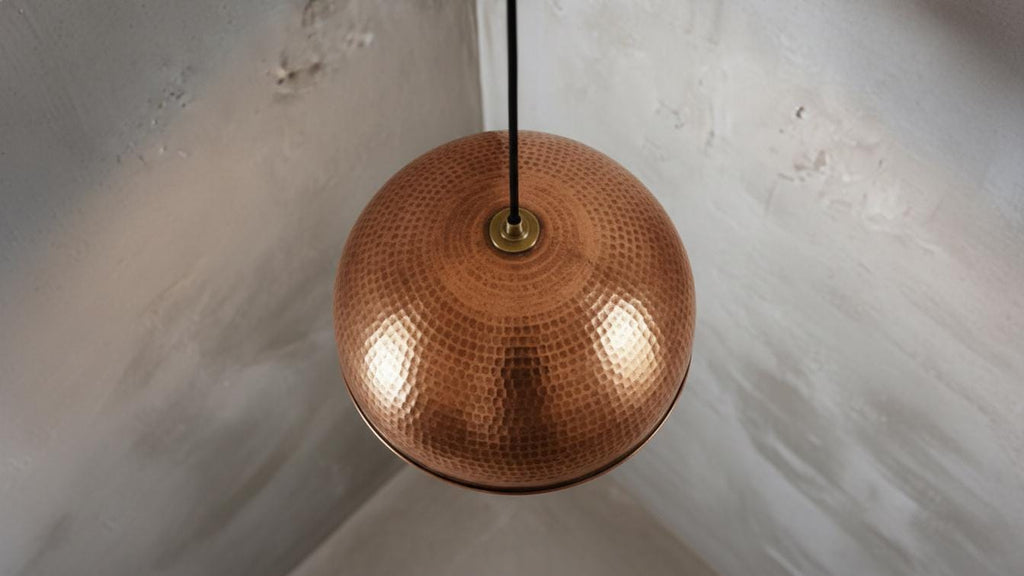 Handmade Copper Dome Hanging Light, Ceiling Pendant Lamp, Dome Lampshades, Dome Light Fixture, Rustic Chandelier, Kitchen Island Lighting
