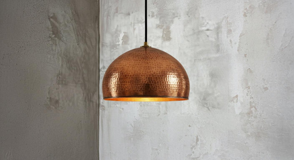Handmade Copper Dome Hanging Light, Ceiling Pendant Lamp, Dome Lampshades, Dome Light Fixture, Rustic Chandelier, Kitchen Island Lighting