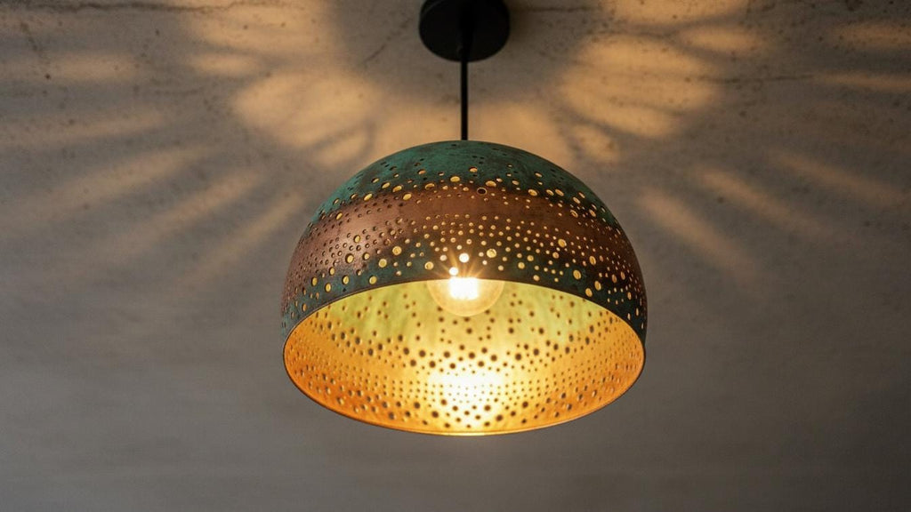 Modern Copper Dome Pendant Lamp Green Patina ,Dining Room Light Fixture,Ceiling Dome Lamp, Copper Dome Light fixture, Rustic Chandelier