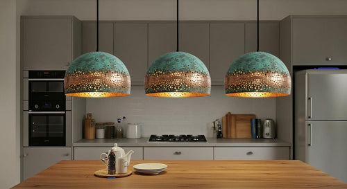 Modern Copper Dome Pendant Lamp Green Patina ,Dining Room Light Fixture,Ceiling Dome Lamp, Copper Dome Light fixture, Rustic Chandelier