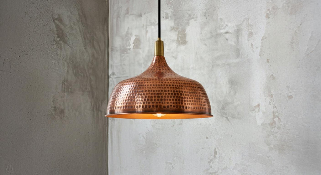 Handmade Copper Pendant Light – Modern Copper Dome Pendant Lamp – Rustic Farmhouse Kitchen Island –Dining Room Light Fixture –Solid Copper
