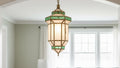 Handmade Moroccan Brass Pendant Light: Milk Glass Filigrain Lighting