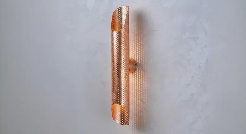 Handmade Hammered Copper Wall Sconce: Moroccan Boho Lighting