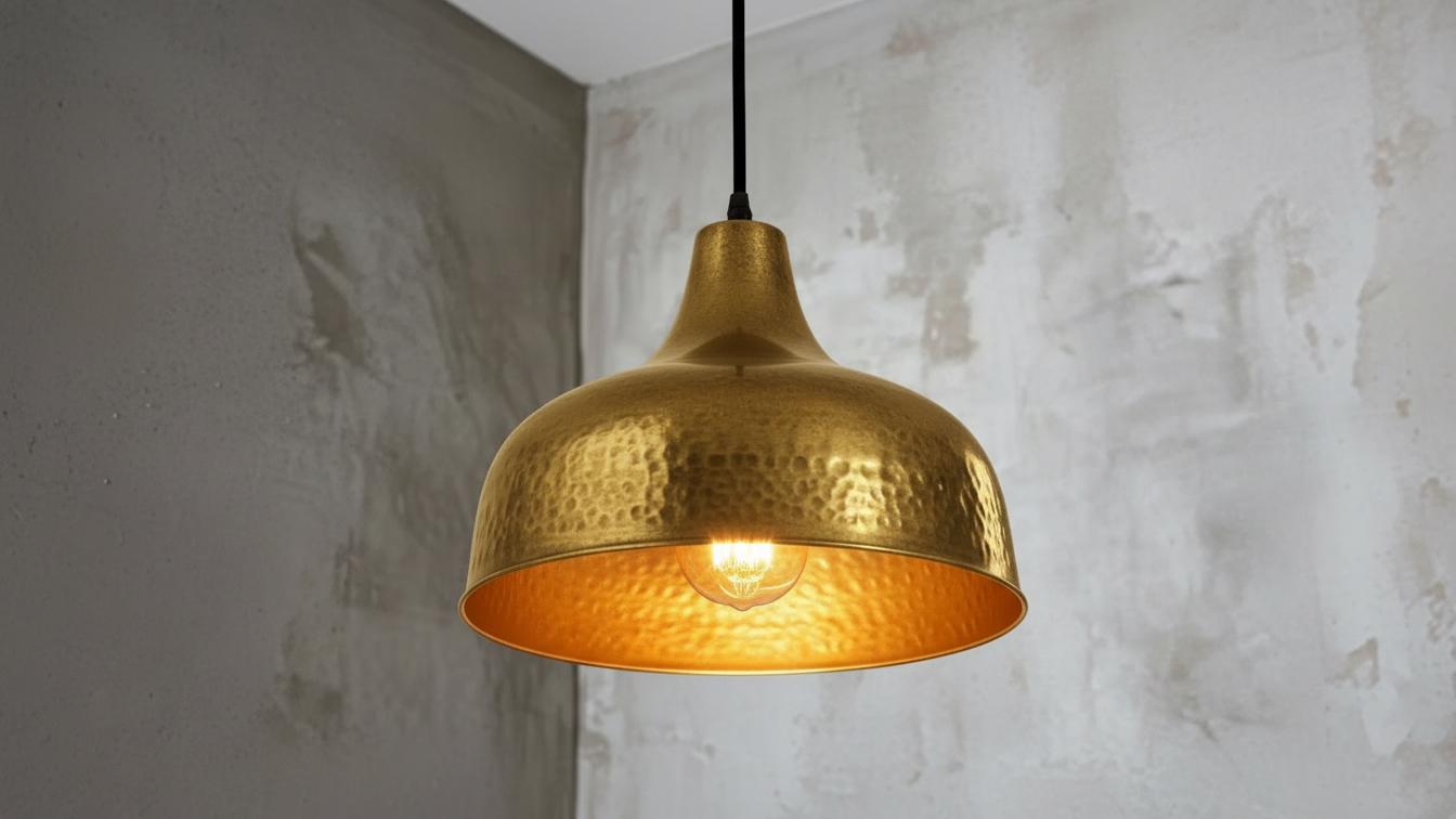 Moroccan Hammered Brass Pendant Light, Handmade Copper Dome Ceiling Fixture, Boho Island Kitchen Hanging Lamp