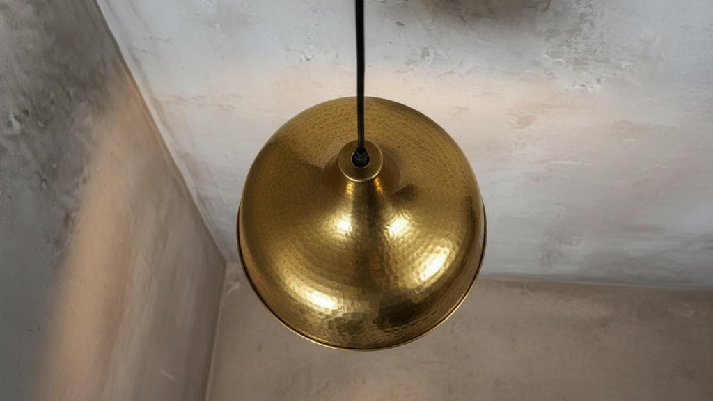 Moroccan Hammered Brass Pendant Light, Handmade Copper Dome Ceiling Fixture, Boho Island Kitchen Hanging Lamp