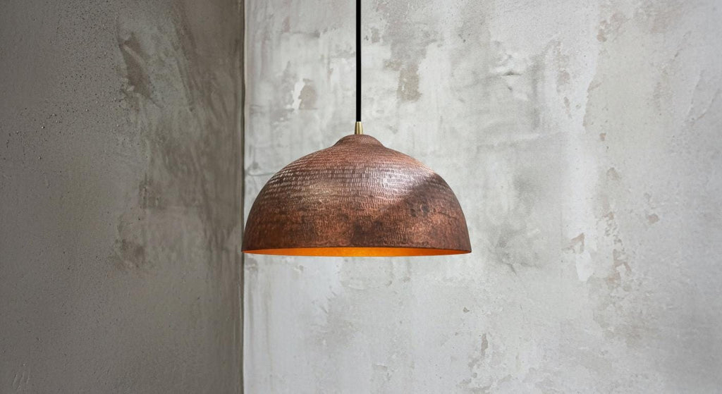 Handmade Hammered Copper Pendant Light - Rustic Copper Dome Pendant Light - Moroccan Boho Farmhouse Lamp - Rustic Chandelier Dining Room