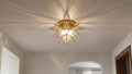 Handmade Moroccan Star Pendant Light, Milk Glass, Bronze