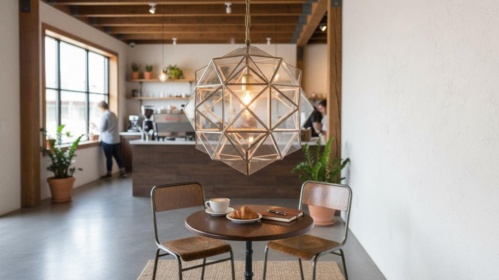 Handmade Moroccan Milk Glass Pendant Light: Bronze Filigrain Chandelier