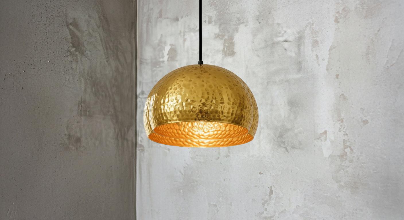 Handmade Copper Pendant Light – Hammered Moroccan Boho Lighting