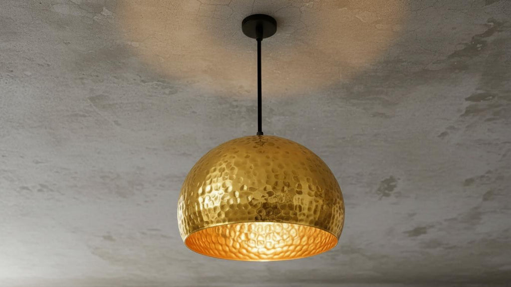 Handmade Copper Pendant Light – Hammered Moroccan Boho Lighting