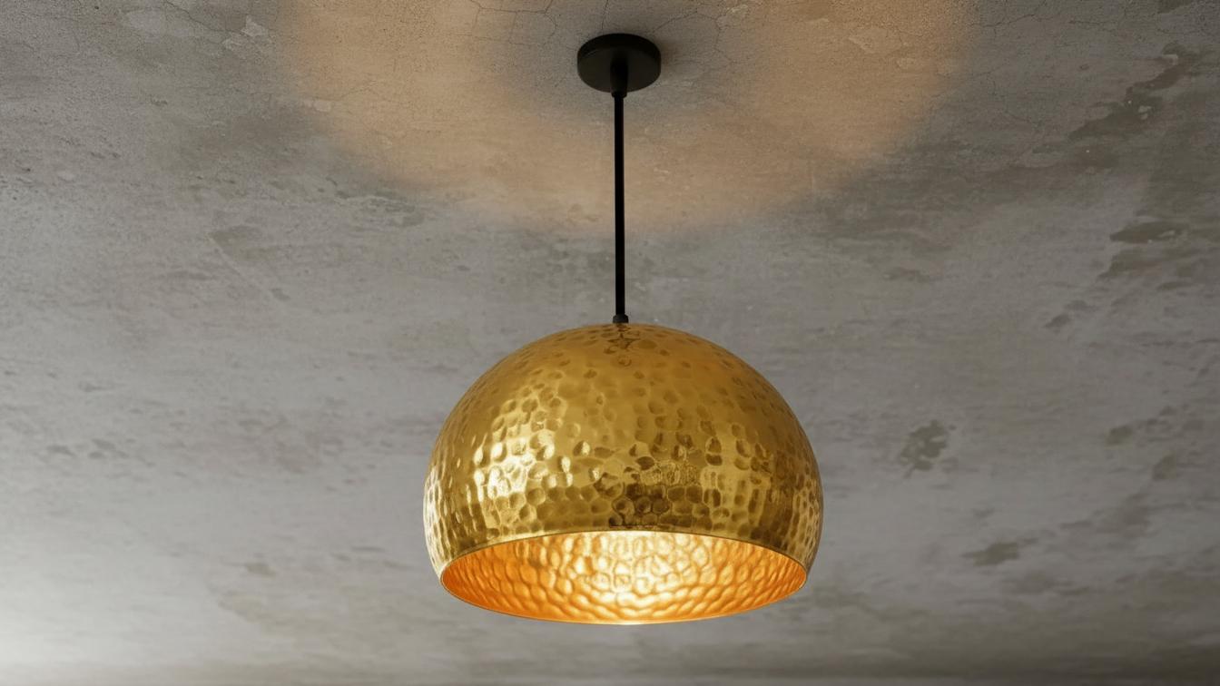 Handmade Copper Pendant Light – Hammered Moroccan Boho Lighting