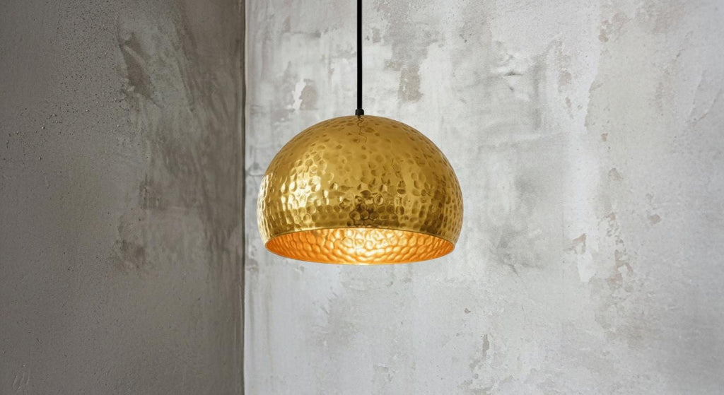Handmade Copper Pendant Light – Hammered Moroccan Boho Lighting