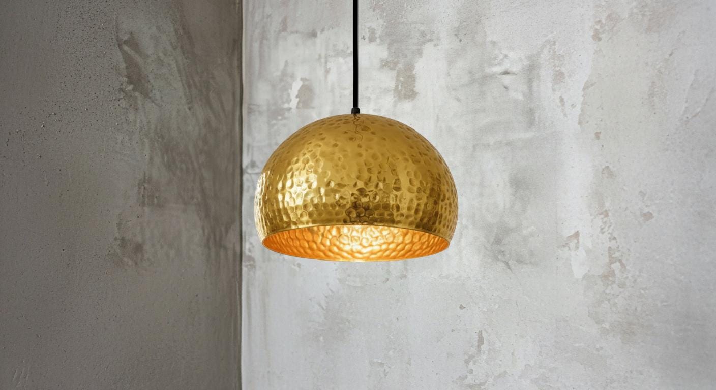 Handmade Copper Pendant Light – Hammered Moroccan Boho Lighting