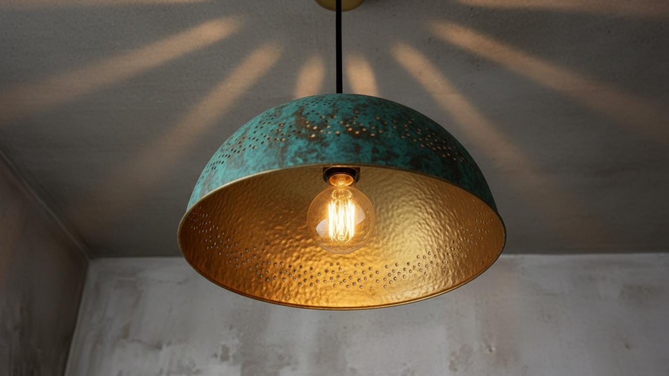 Ceiling Dome Light Fixtures, Dining Room Light Fixture,Handcrafted Copper Pendant Light,  Copper Dome Light fixture, Rustic Chandelier