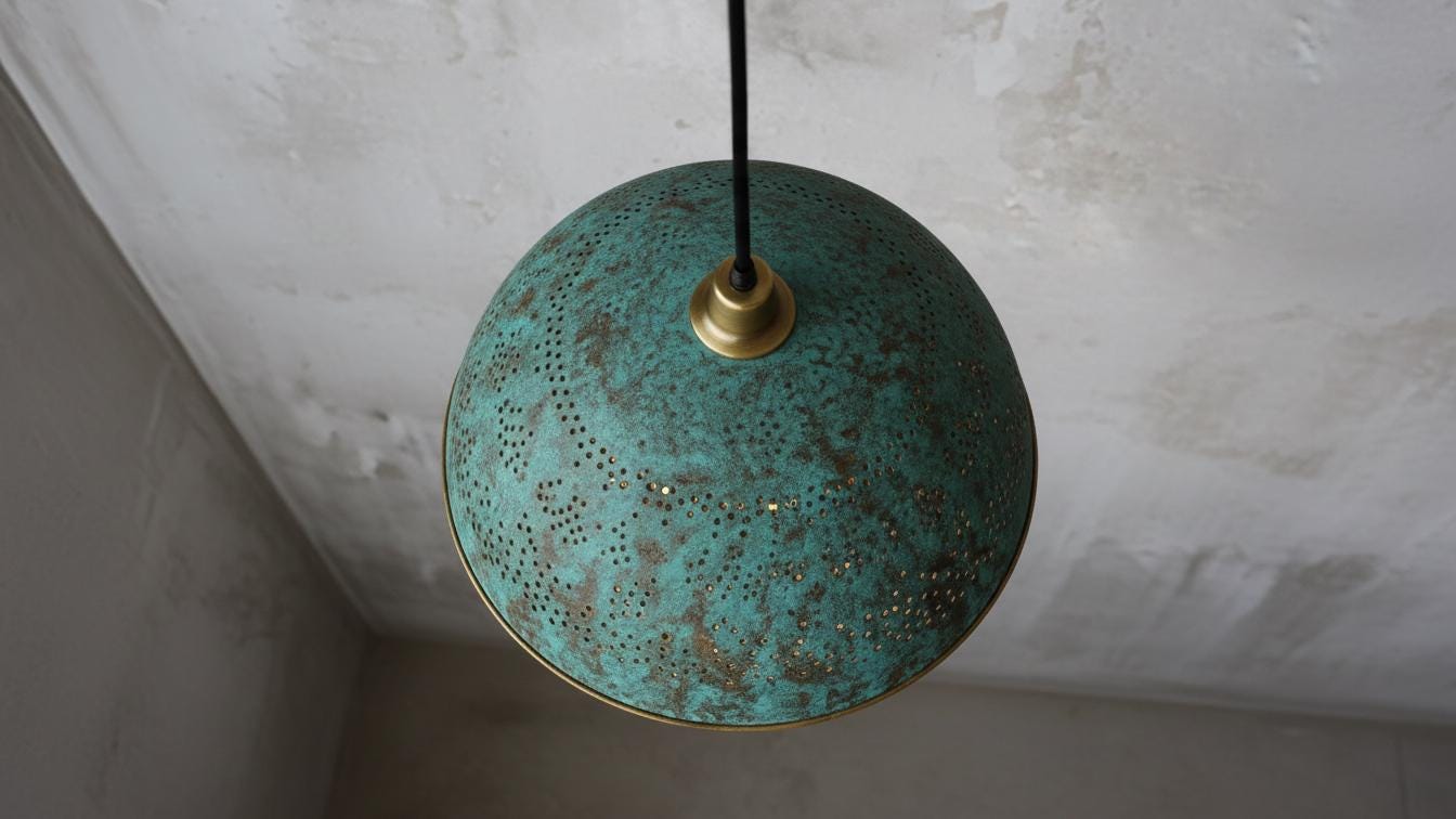 Ceiling Dome Light Fixtures, Dining Room Light Fixture,Handcrafted Copper Pendant Light,  Copper Dome Light fixture, Rustic Chandelier