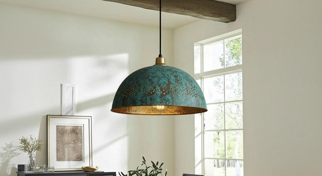 Ceiling Dome Light Fixtures, Dining Room Light Fixture,Handcrafted Copper Pendant Light,  Copper Dome Light fixture, Rustic Chandelier