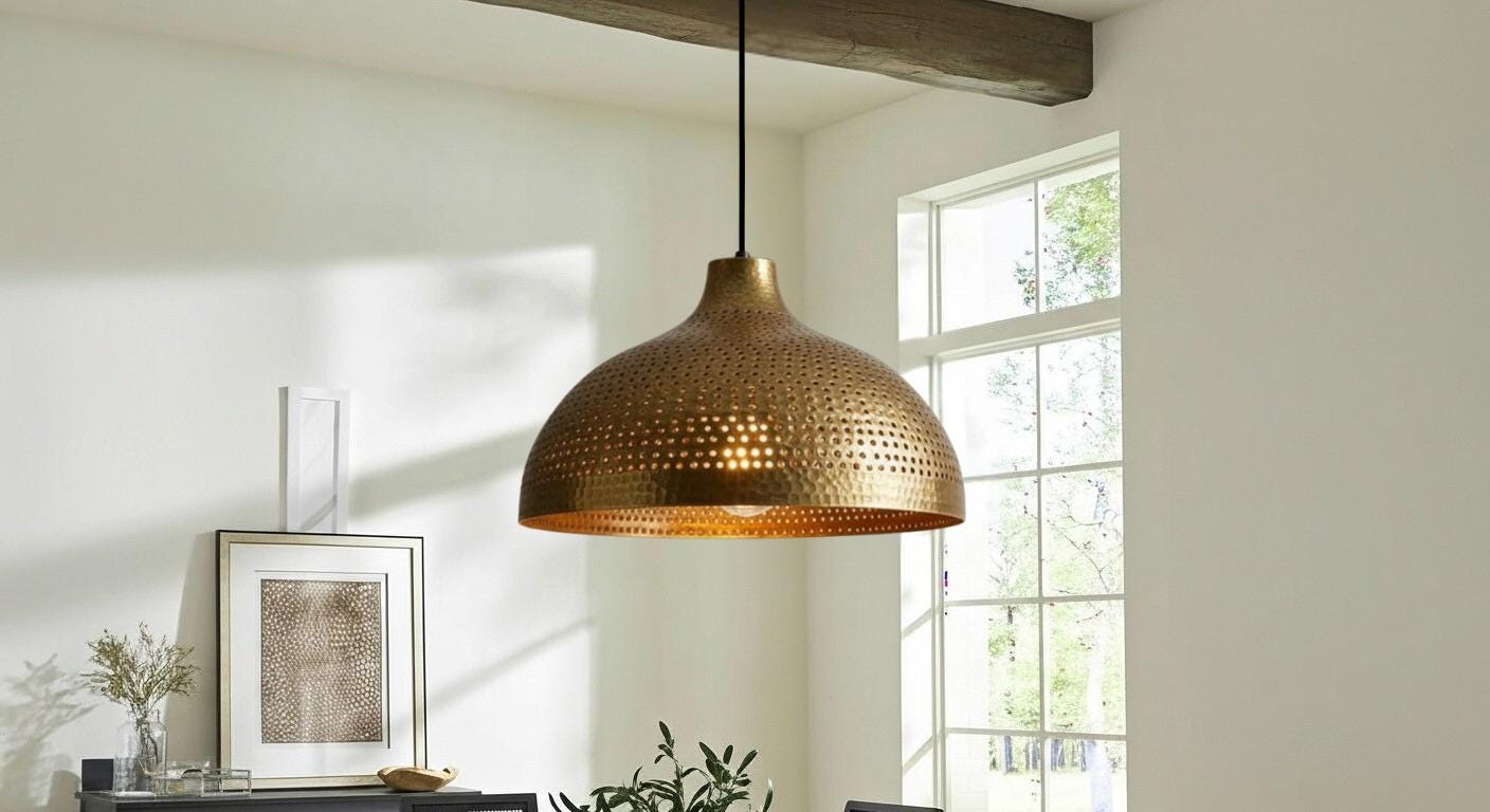 Pendant light Handcrafted Copper Pendant Lights For Kitchen Island – Copper Dome Ceiling Light – Dining Room Light Fixture –Solid Brass