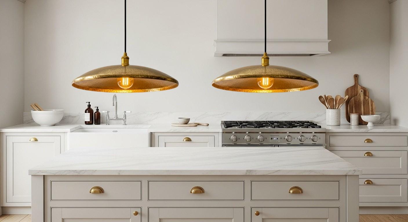 hammered Brass Light Fixture , Gold Leaf Pendant Light , Moroccan pendant fixtures , Island kitchen handmade dome , lamp pendant light