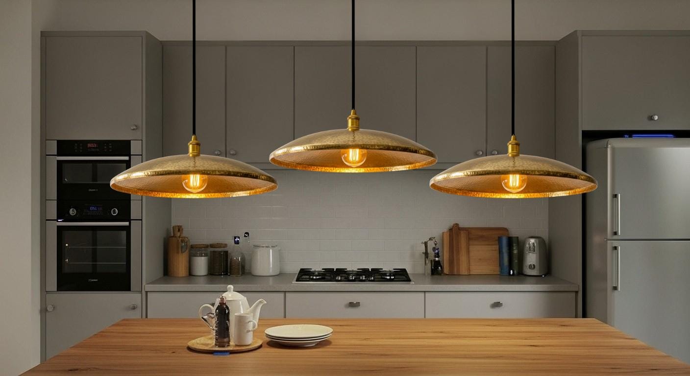 hammered Brass Light Fixture , Gold Leaf Pendant Light , Moroccan pendant fixtures , Island kitchen handmade dome , lamp pendant light