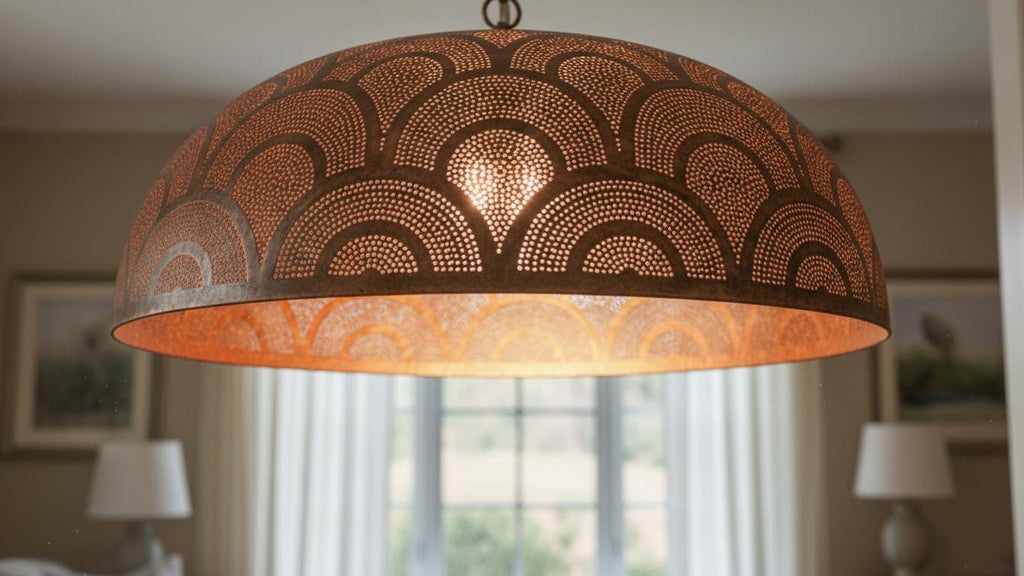 Moroccan Brass Pendant Light, Handcrafted Perforated Hanging Lamp,Ceiling Light,Hanging Lamp ,Lampshades Lighting New Home Decor Lighting ,