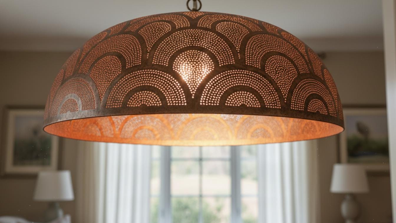 Moroccan Brass Pendant Light, Handcrafted Perforated Hanging Lamp,Ceiling Light,Hanging Lamp ,Lampshades Lighting New Home Decor Lighting ,