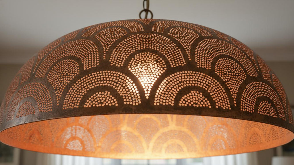 Moroccan Brass Pendant Light, Handcrafted Perforated Hanging Lamp,Ceiling Light,Hanging Lamp ,Lampshades Lighting New Home Decor Lighting ,