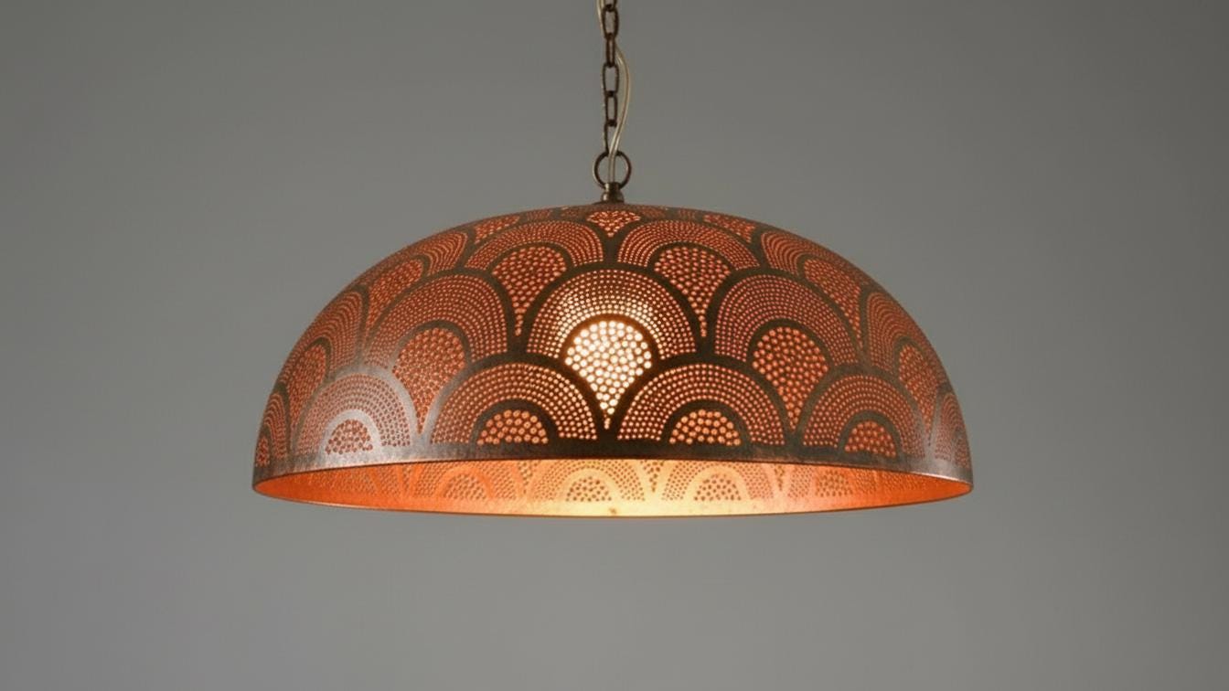 Moroccan Brass Pendant Light, Handcrafted Perforated Hanging Lamp,Ceiling Light,Hanging Lamp ,Lampshades Lighting New Home Decor Lighting ,