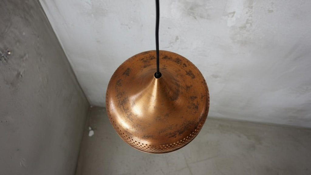 Copper Dome Pendant Light, Handmade Copper Ceiling Lamp, Aged Copper Pendant Lamp, Rustic Farmhouse Kitchen Island Lighting ,Dome Ceiling