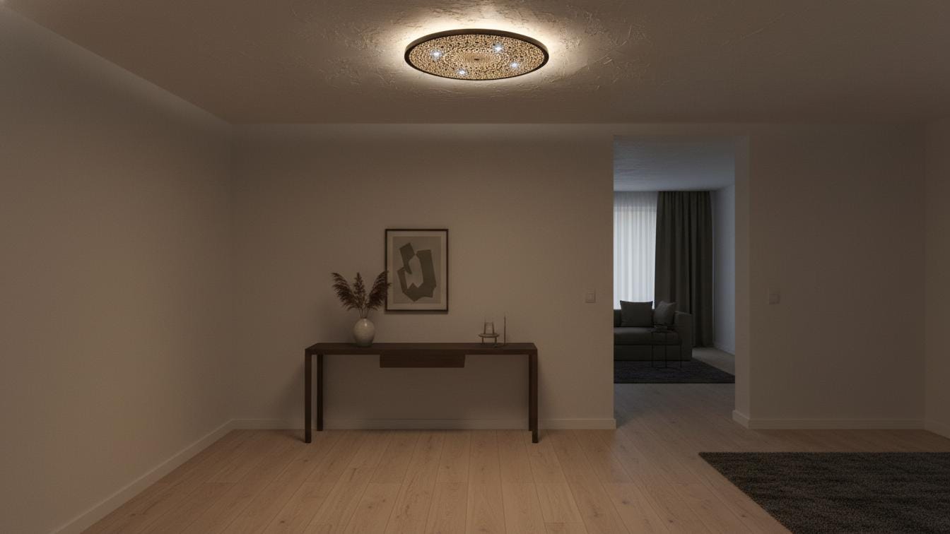 Handmade Moroccan Brass Flush Mount Ceiling Light - Engraved Geometric Fixture