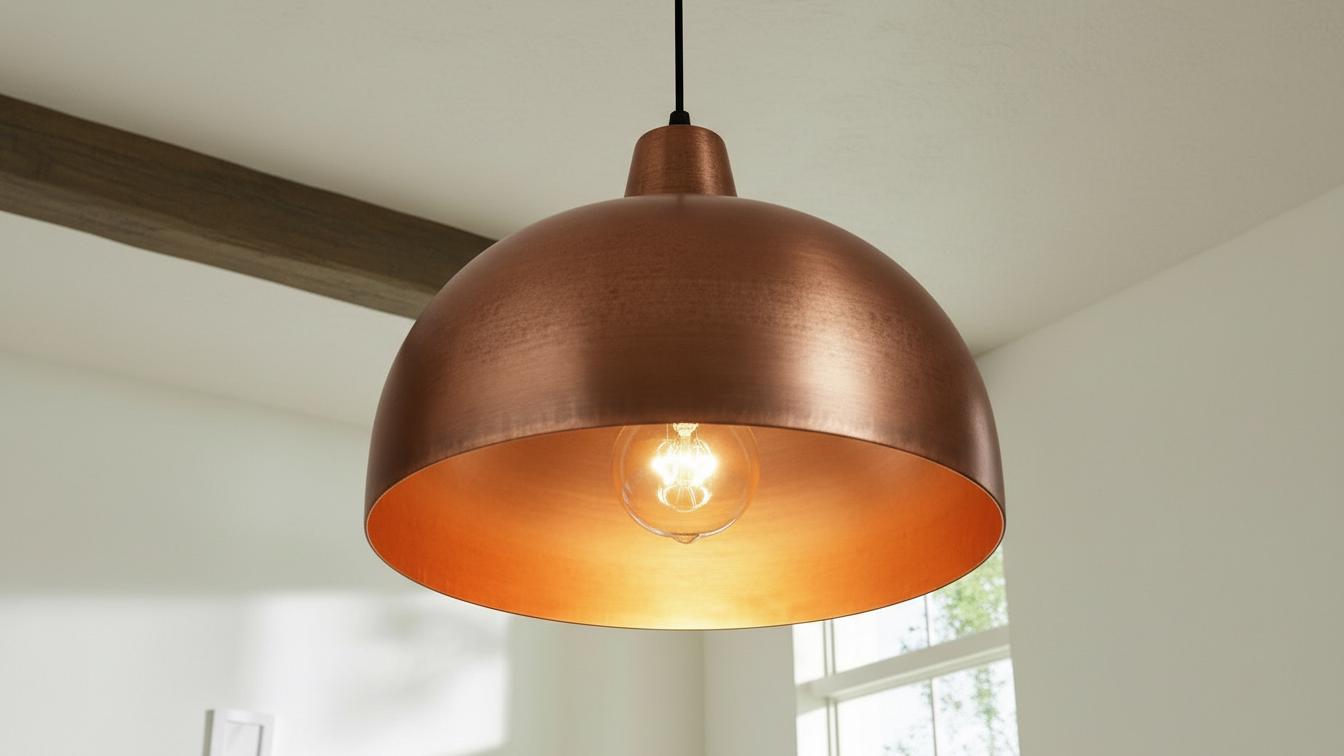 Handcrafted Copper Dome Pendant Light, Moroccan Perforated Ceiling Lamp