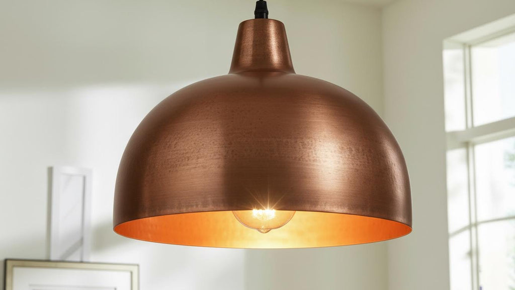 Handcrafted Copper Dome Pendant Light, Moroccan Perforated Ceiling Lamp