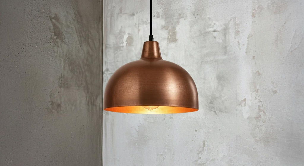 Handcrafted Copper Dome Pendant Light, Moroccan Perforated Ceiling Lamp